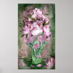 Poster Peônias cor-de-rosa no poster/impressão da arte