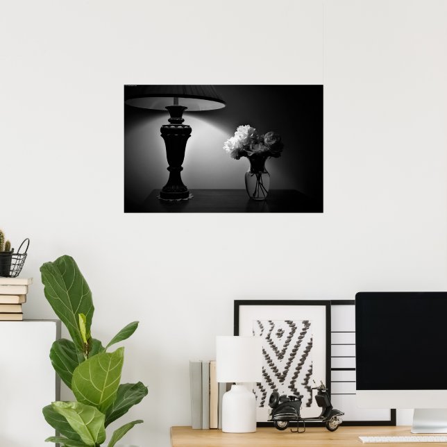 Poster Peônias - noir, (Escritório em casa)