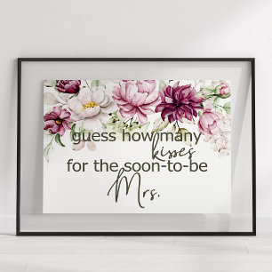 Poster Peonias Pintam Borgonha Adivinha Quantos Jogo De B