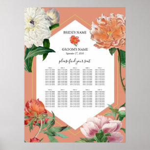 Poster Pêonias Rosa Pêssegos Flores De Casamento
