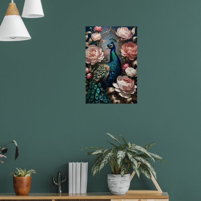 Poster Peonias Rosa-Rosa-Peacock Elegantes (Sala de Estar 1)