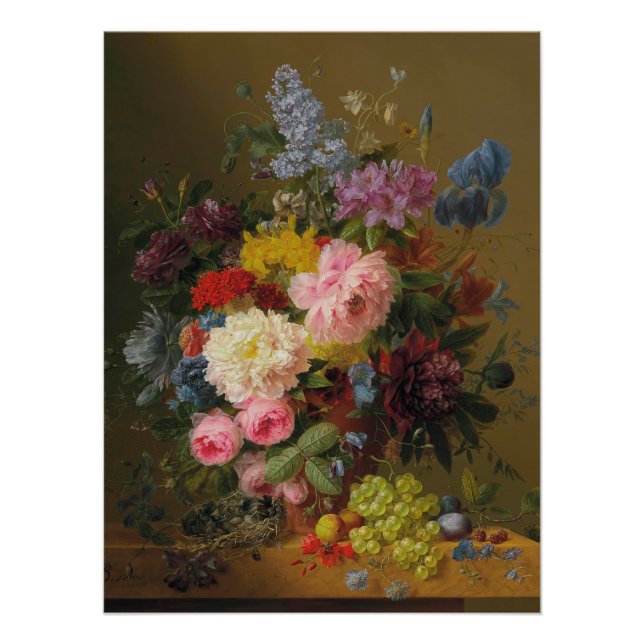 Póster Peônias, Tulipas, Rosas e Íris – A. Bloemers (Frente)