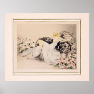 Poster Peonies, 1935, por Louis Icart