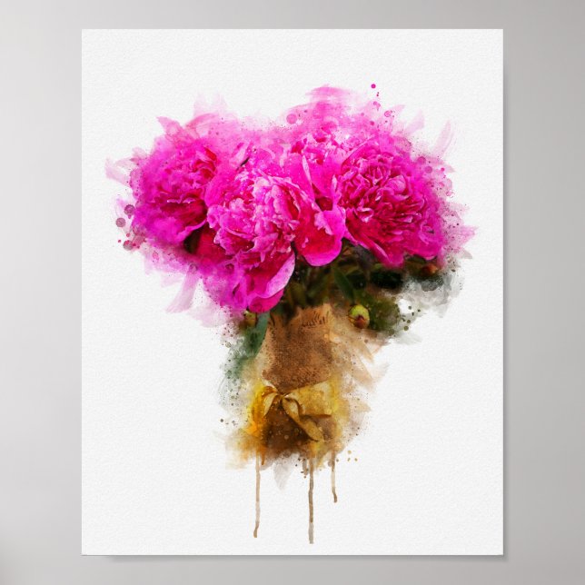 Poster Peony Flores buquê (Frente)