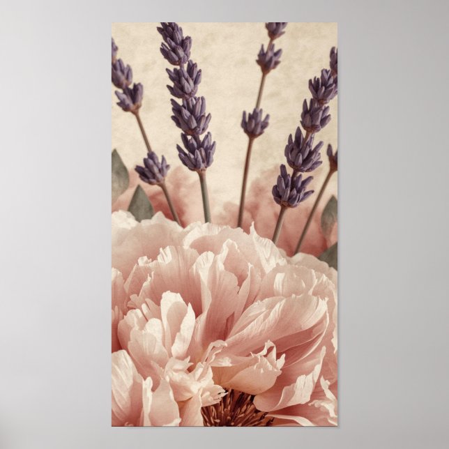 Poster Peony & Lavender Harmony (Frente)