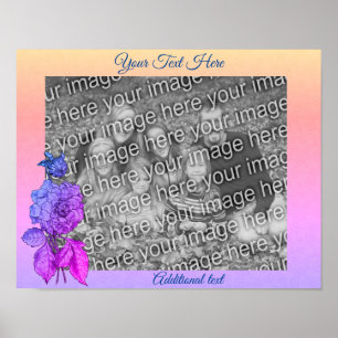 Poster Peony Rainbow Personalizado Adicionar Sua Foto