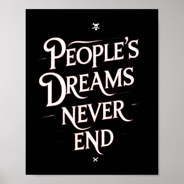 Poster People’s Dreams Never End – Motivational Anime Quo (Frente)