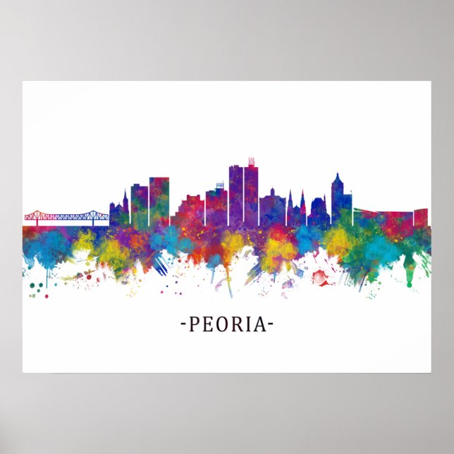 Poster Peoria Illinois Skyline (Frente)