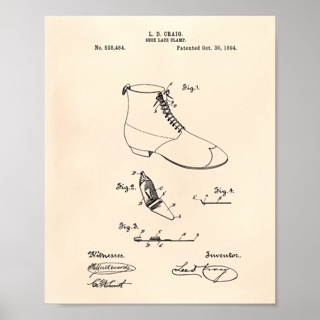Póster Peper Antigo Da Lace Do calçado 1894 (Frente)
