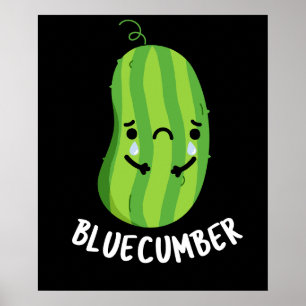 Poster Pepino Escuro Engraçado, Triste Veggie Cucumber Pu