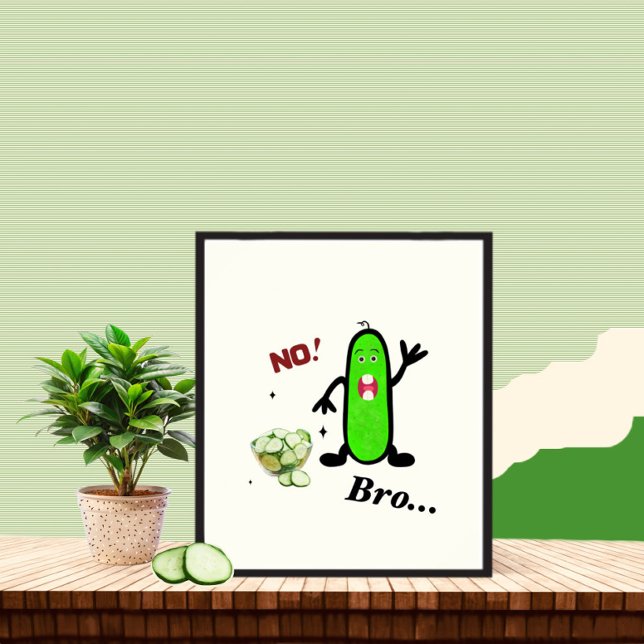 Poster Pepino verde engraçado (Criador carregado)