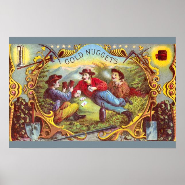 Poster Pepitas de Ouro: Arte do Velho Oeste de Rótulo de  (Frente)