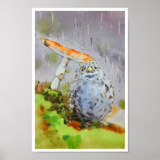 Poster Pequena aquarela branca
