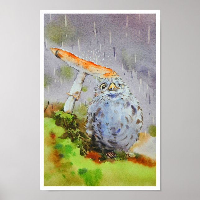 Poster Pequena aquarela branca (Frente)