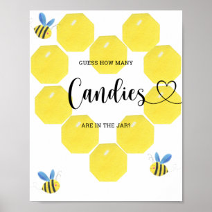 Poster Pequena BEE adivinha quantos doces