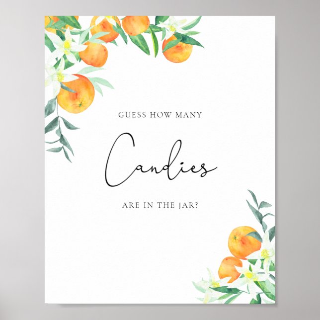 Poster Pequena bonitinha adivinha quantos doces (Frente)