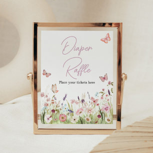 Poster Pequena Borboleta Fralda de Flor Selvagem Raffle