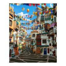 Pequena cidade turística muitas casas coloridas Lu