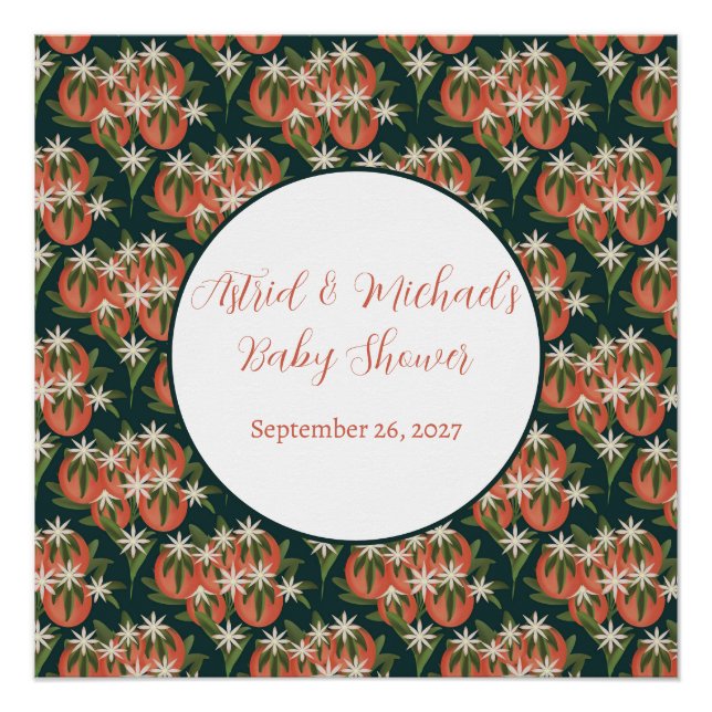 Póster Pequena Clementina Cutia| Chá de fraldas de Tema C (Frente)