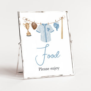 Poster Pequena Comida de Chá de fraldas de Baseball