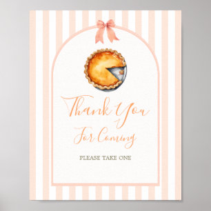 Poster Pequena Cutie Pie Orange Gingham Obrigado