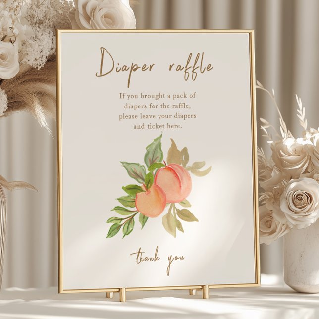 Poster Pequena e doce Fralda de Chá de fraldas de pêssego (Criador carregado)