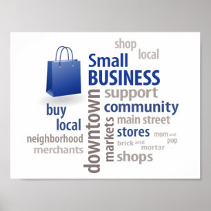 Poster Pequena empresa, local Compro, local Comprar