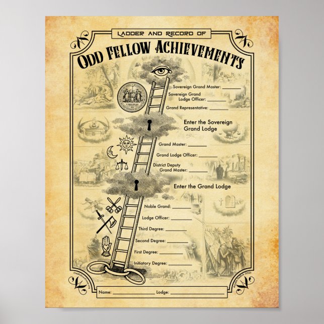 Poster Pequena Escada e Registro de Conquistas do Tipo Ím (Frente)