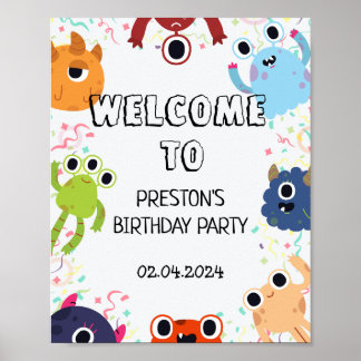 Poster Pequena Festa de aniversário Monstro para todas as