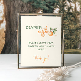 Poster Pequena Fralda de Chá de fraldas Citrus Raffle