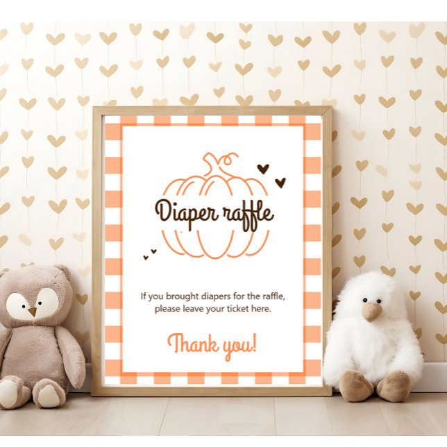 Poster Pequena Fralda de Chá de fraldas de abóbora doce R (Criador carregado)