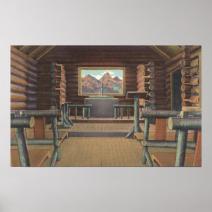 Póster Pequena Igreja de Cais na Vista do Cobra River