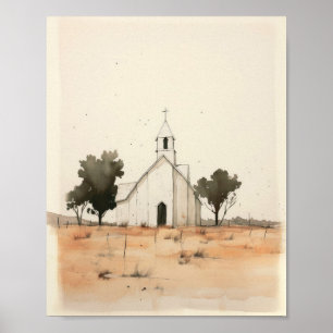 Poster Pequena Igreja no Campo - Jesus Art e B