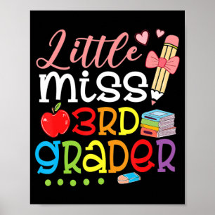 Poster Pequena Miss 3º Ano De Volta Às Meninas Escolares