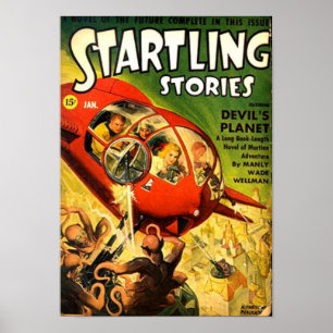 Póster Pequena nave espacial Vermelha