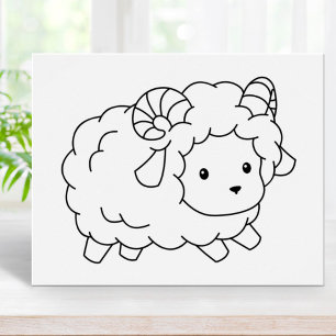 Poster Pequena Página de Coloração do Ram de Ovelha