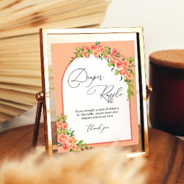 Poster Pequena Peach Modern Fralda Raffle