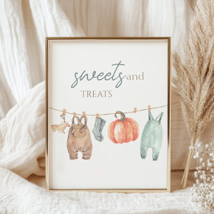 Poster Pequena Pumpkin Cai Roupas Rapazes Doces e Tratame