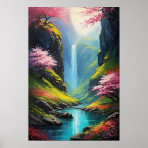 Poster Pequena Quebra d'água no Canyon charmoso