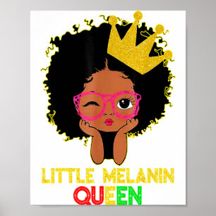 Poster Pequena Rainha Melanina Crianças Bonitas Meninas H