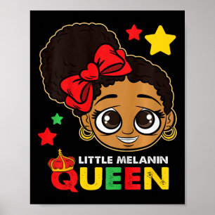 Poster Pequena Rainha Melanina História Negra Mês Blm Afr