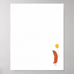 Poster pequena salsicha, tema de salsicha fofa
