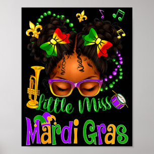 Poster Pequena Senhorita Mardi Gras Arco Meninas Crianças