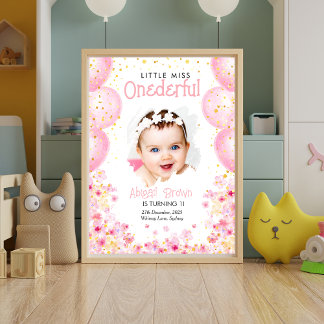 Poster Pequena senhorita primeiro aniversario