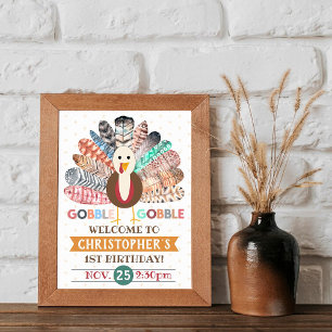Poster Pequena Turquia Ação de Graças Qualquer Festa de a
