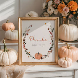 Poster Pequenas Bebidas De Chá de fraldas De Abóbora