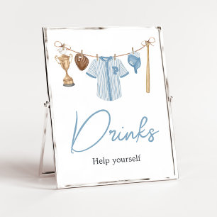 Poster Pequenas Bebidas de Chá de fraldas de Baseball com