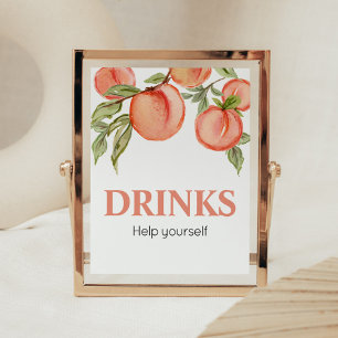 Poster Pequenas Bebidas De Chá de fraldas De Pêssego Doce