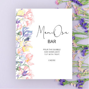 Poster Pequenas flores silvestres chá de bebê bar Mom-osa
