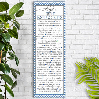 Póster Pequenas instruções da vida Marinho azul